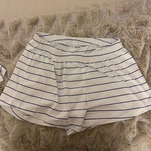 Lake Pajamas Pima Ruffle Shorts Set in Cobalt